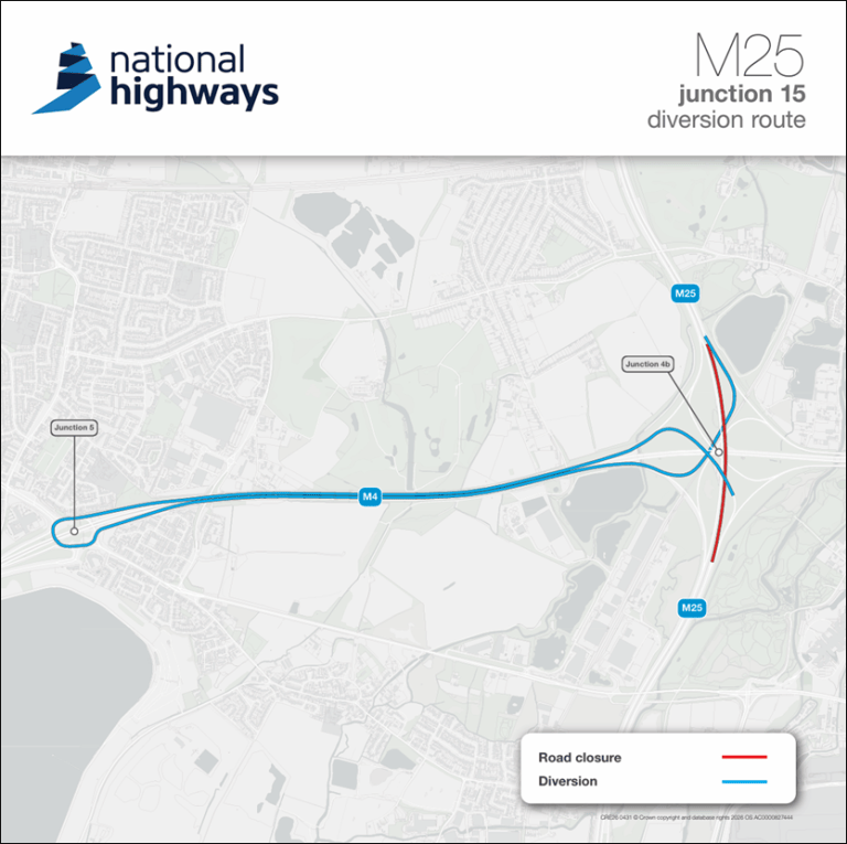 M25 closure J15 update map | Ickenham Residents' Association